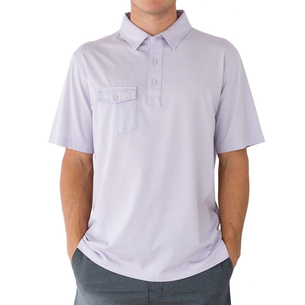 LinkSoul Light Purple Salt Coast Highway Classic Knit Short Sleeve Polo size L